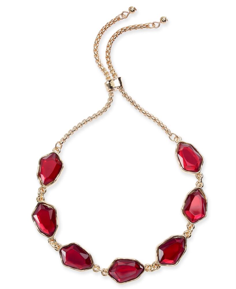 Style & Co Colored Stone Slider Bracelet, Created for Macy's - Clear Red Cover