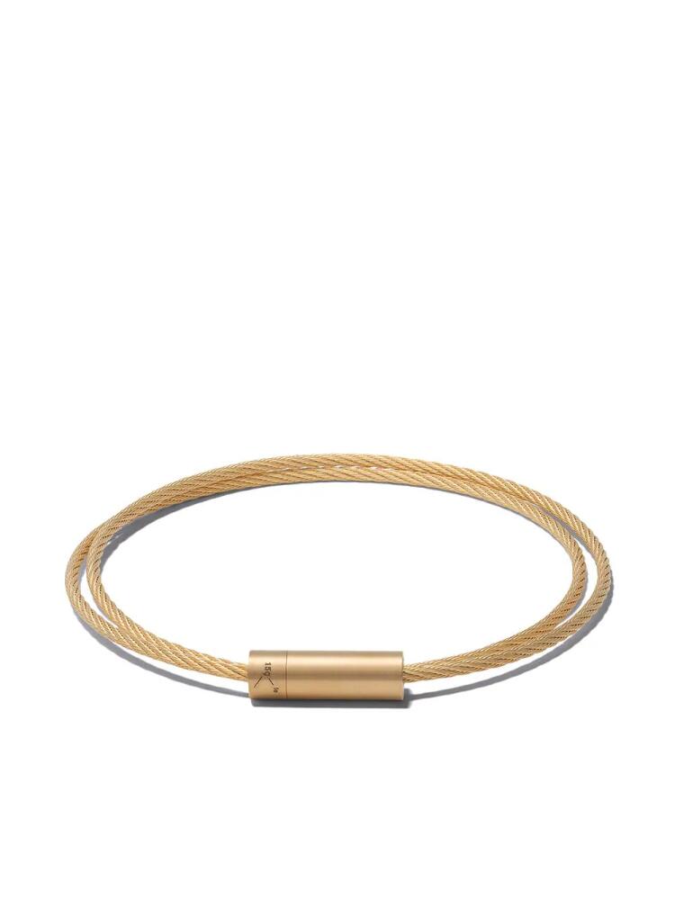 Le Gramme 18kt brushed yellow gold Le 15 Grammes Double Cable bracelet Cover