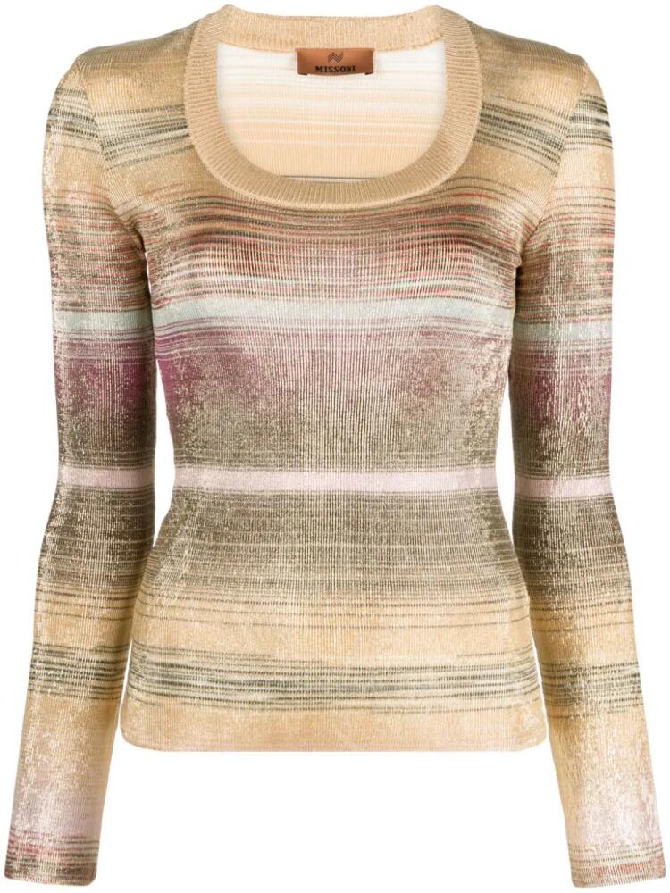 Missoni lamé-effect striped jumper - Gold Cover