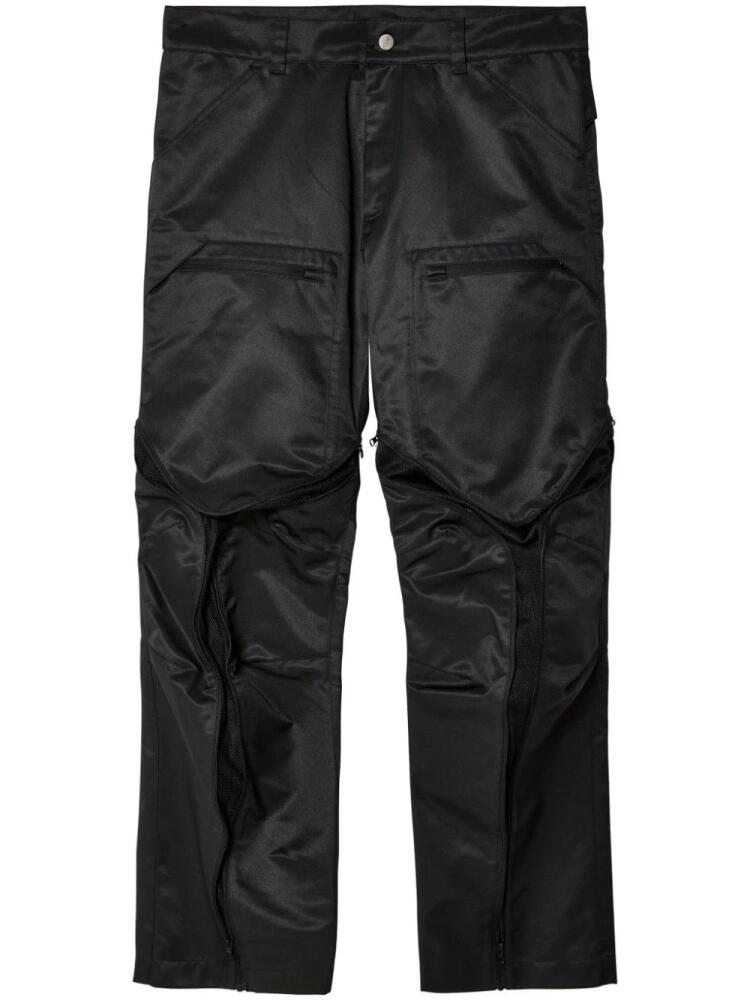 Olly Shinder satin straight-leg trousers - Black Cover