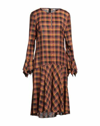 Le Sarte Pettegole Woman Midi dress Brown Cotton, Tencel Lyocell, Viscose, Polyacrylic Cover