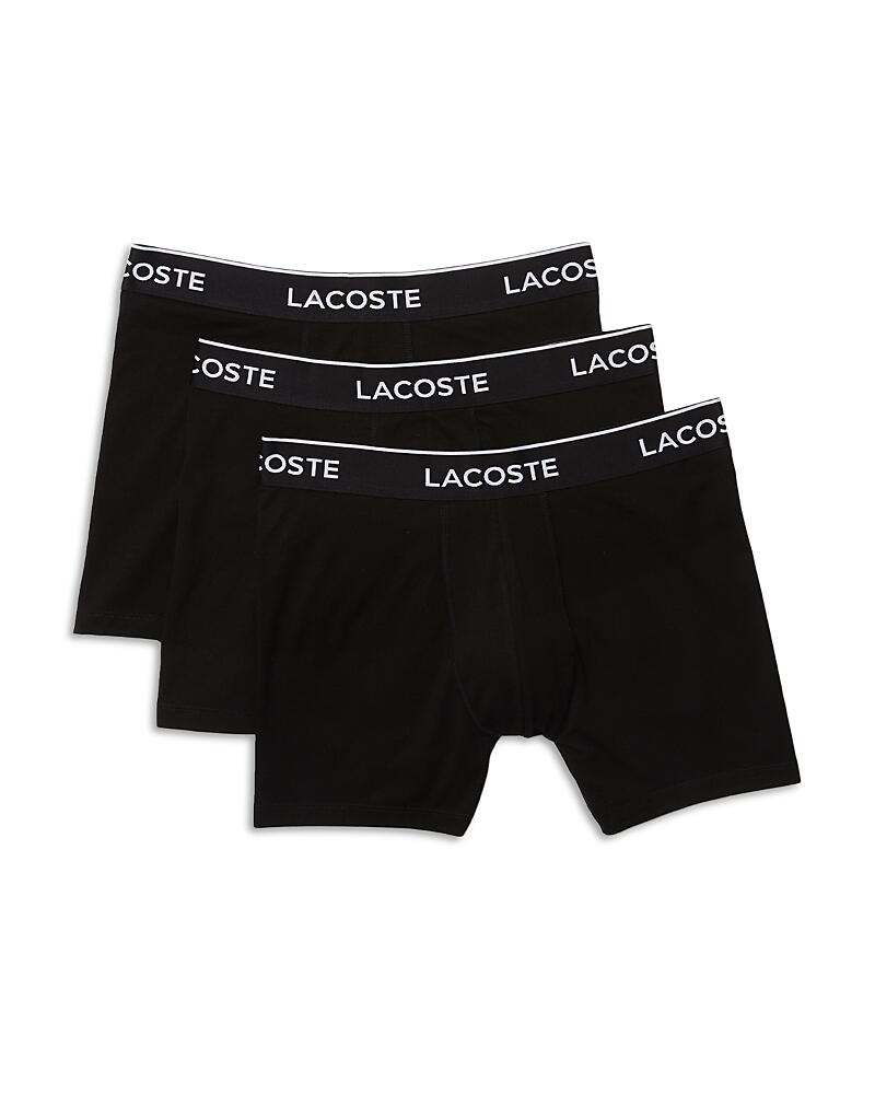 Lacoste Cotton Stretch Logo Waistband Long Boxer Briefs, Pack of 3 Cover