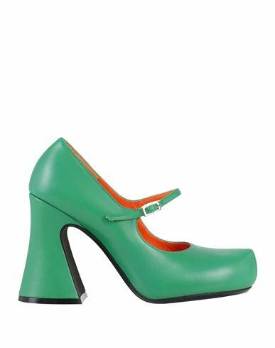 Marni Woman Pumps Green Soft Leather Cover