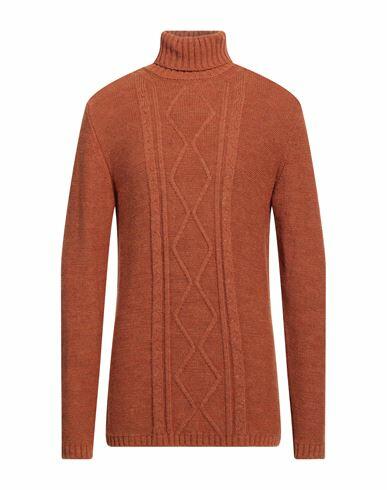 Roberto Cavalli Man Turtleneck Rust Wool, Acrylic Cover