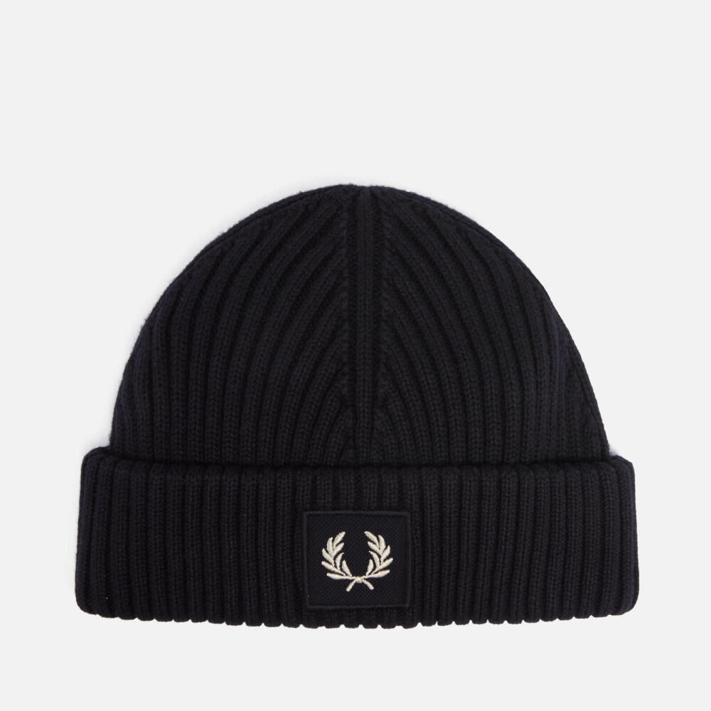 Fred Perry Logo-Appliquéd Ribbed-Knit Cotton Beanie Cover