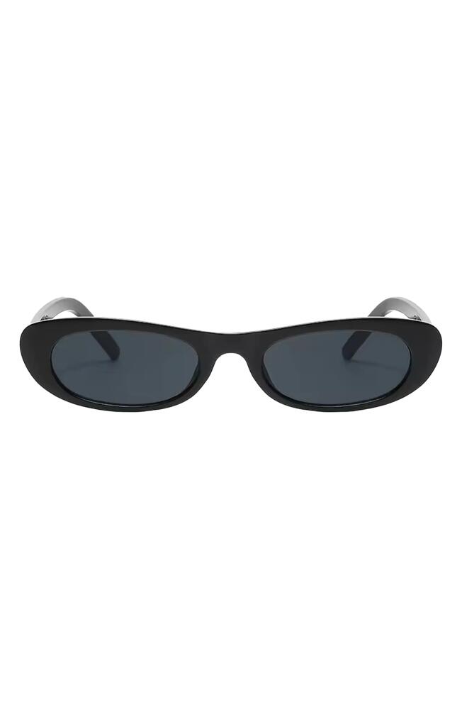 Fifth & Ninth Nina 68mm Polarized Oversize Oval Sunglasses in Black Cover