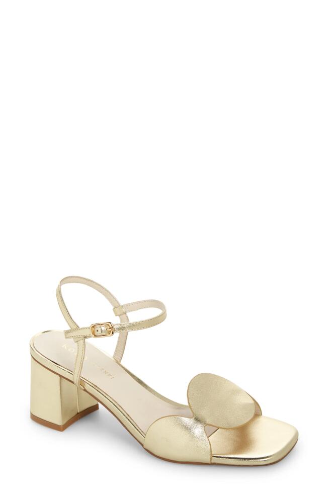 KOKO + PALENKI Sphere Ankle Strap Sandal in Gold Metallic Leather Cover