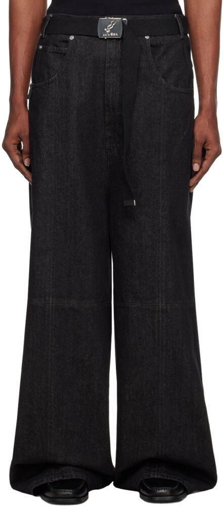 LU'U DAN Black Paneled Jeans Cover