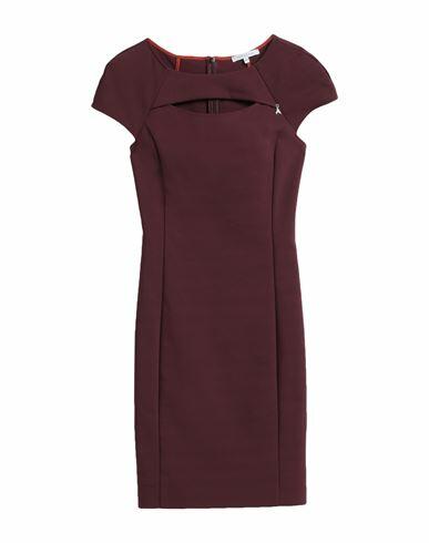 Patrizia Pepe Woman Mini dress Burgundy Cotton, Polyester, Elastane Cover