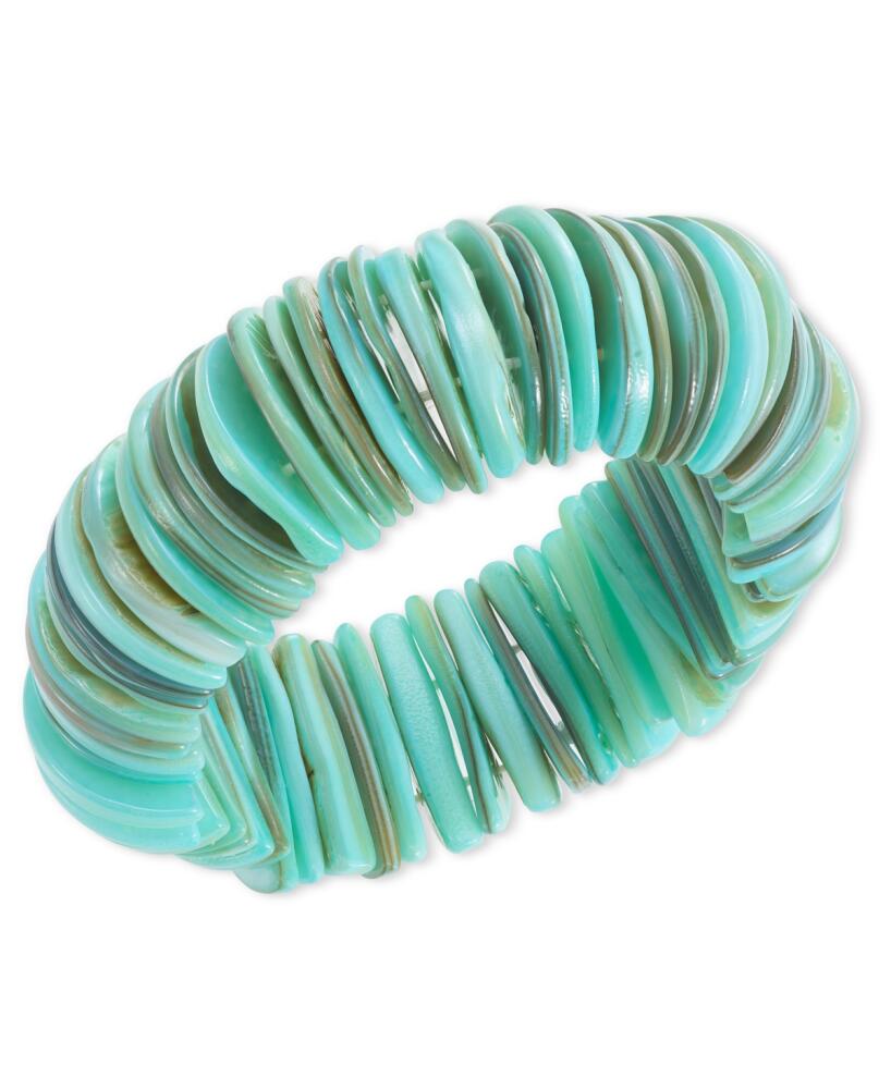 Style & Co Rivershell Statement Stretch Bracelet, Created for Macy's - Green Cover