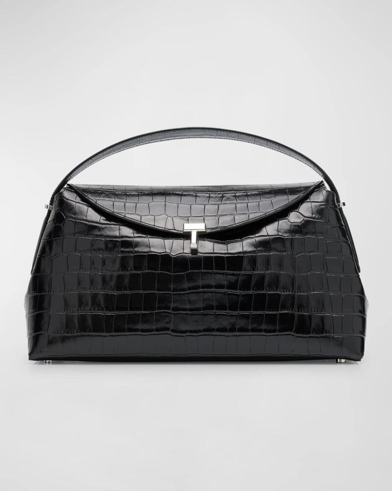 Toteme T-Lock Croc-Embossed Top-Handle Bag Cover