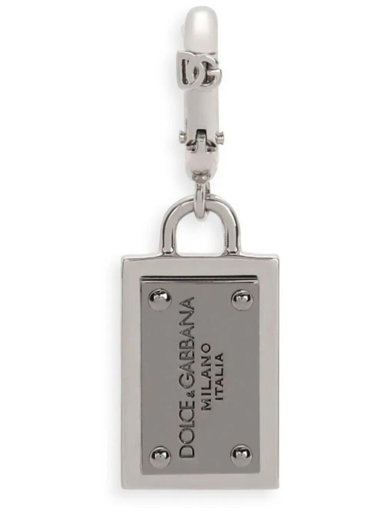 Dolce & Gabbana logo-plaque keyring - Silver Cover