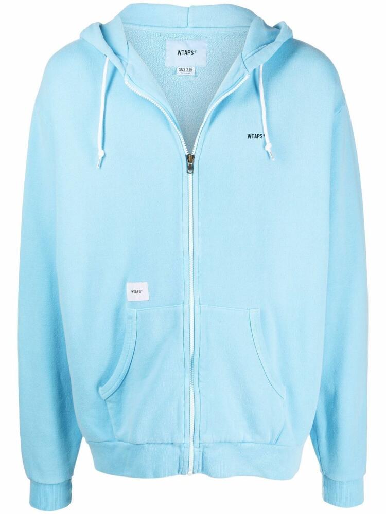 WTAPS logo-embroidered hoodie - Blue Cover