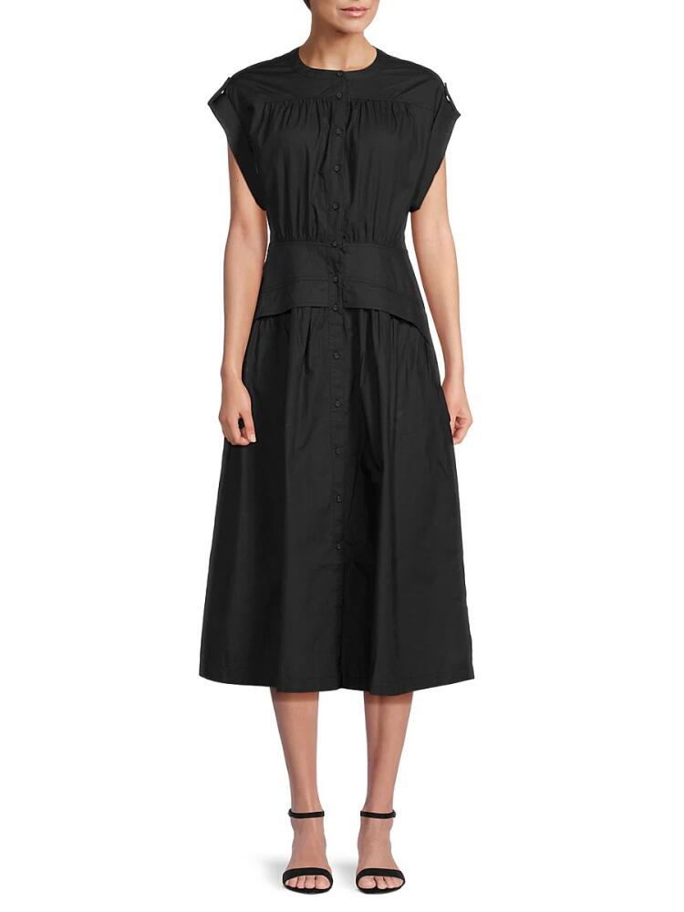 Area Stars Women's Standard Fit Midi Shirtdress - Black Cover