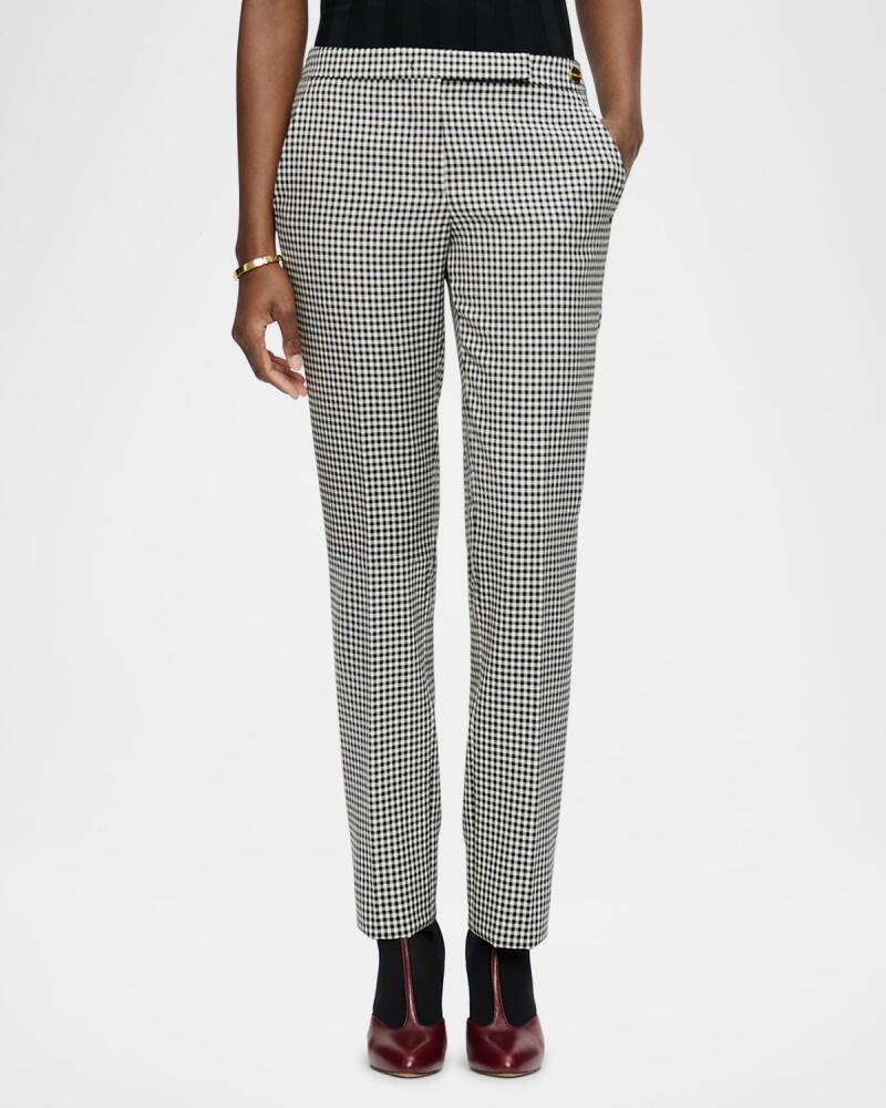 CALLAS Milano Teddy Check-Print Virgin Wool Pants Cover