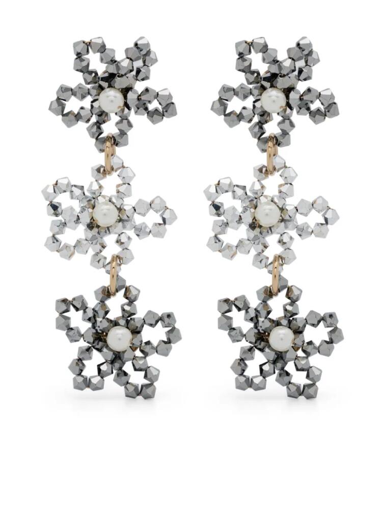 Rosantica floral-motif drop earrings - Silver Cover