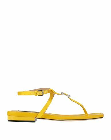 Sergio Rossi Woman Thong sandal Yellow Textile fibers Cover