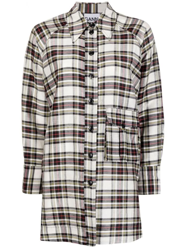 GANNI checked long-sleeve shirt - Black Cover