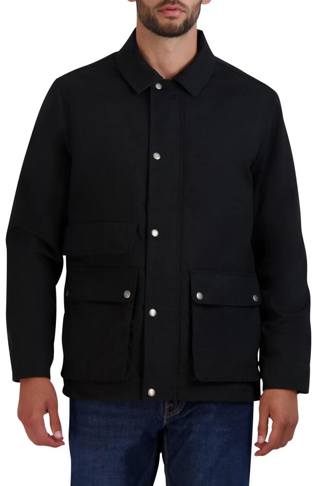 Cole Haan Waxed Cotton Rain Shirt Jacket in Black Cover