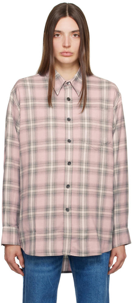 AMI Paris Pink Check Shirt Cover