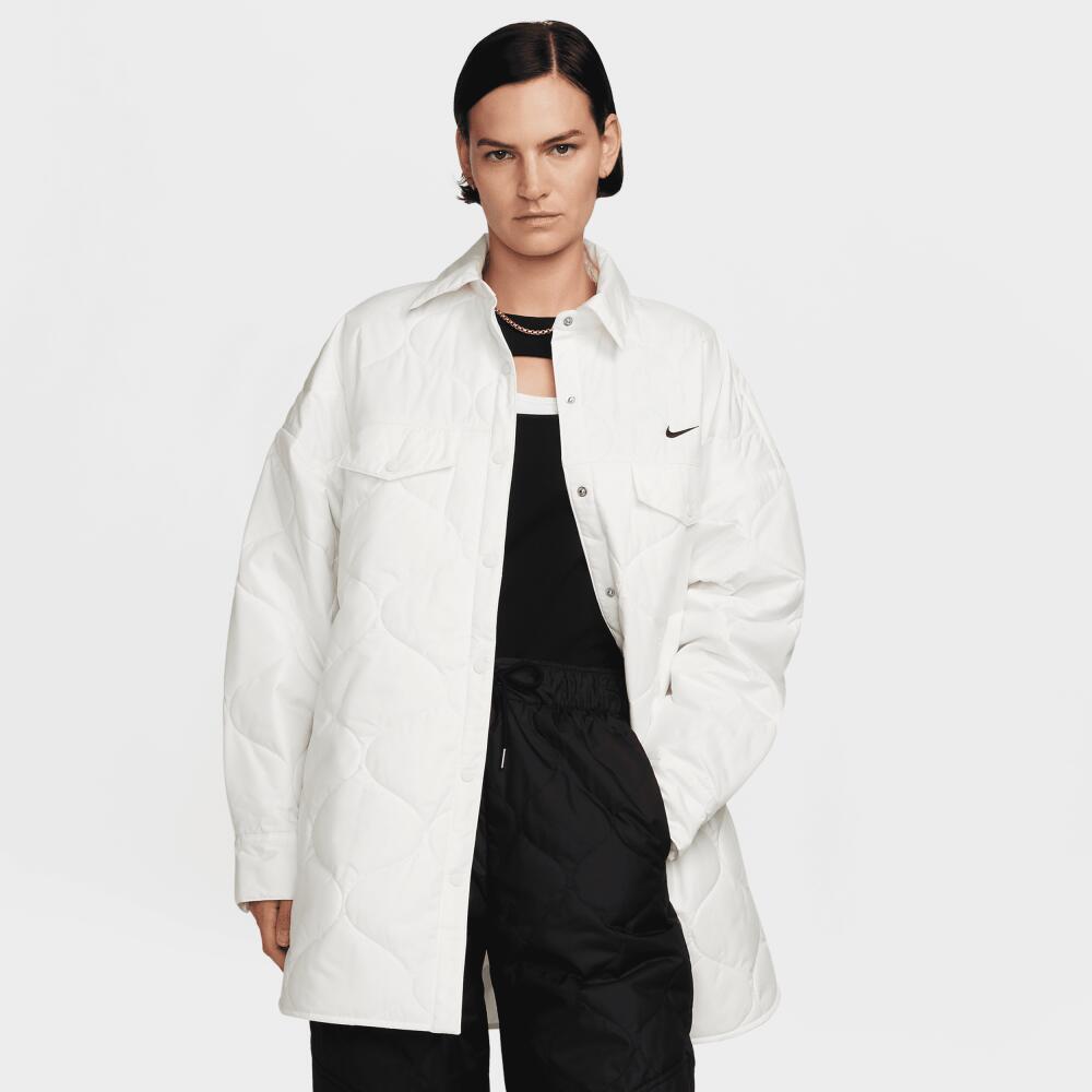 Women's Nike Sportswear Essential Quilted Trench in White Cover