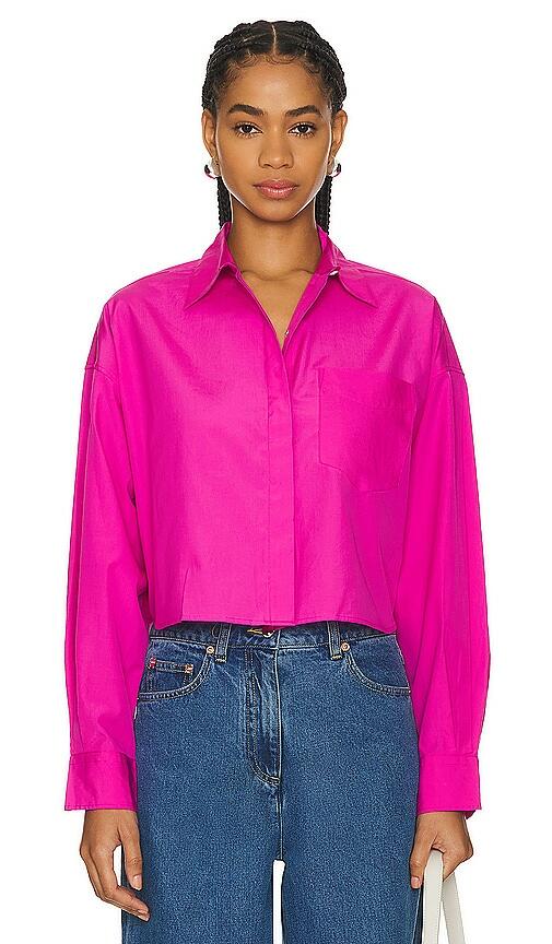 Rag & Bone Beatrice Cropped Shirt in Pink Cover