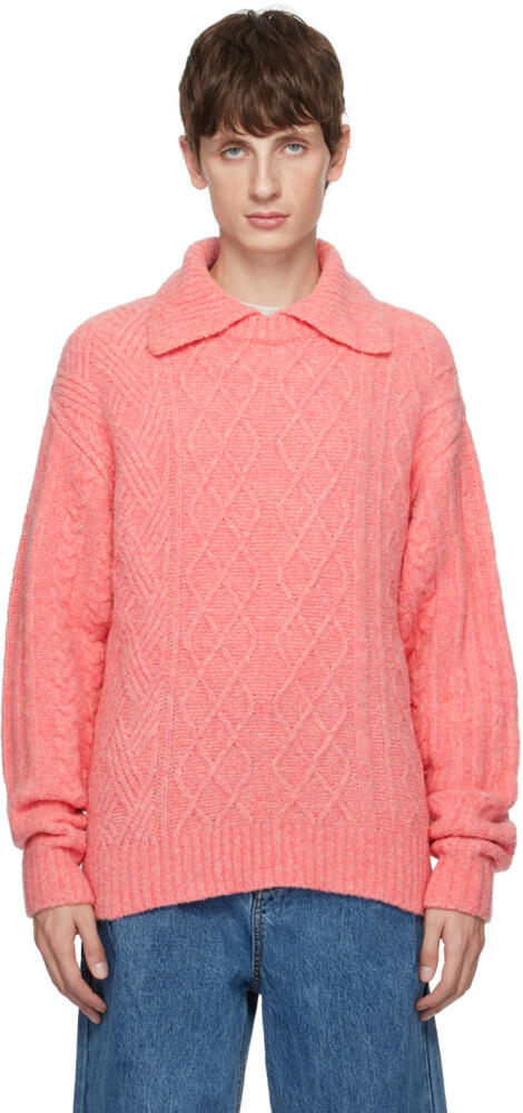 ADER error Pink Layered Collar Polo Cover