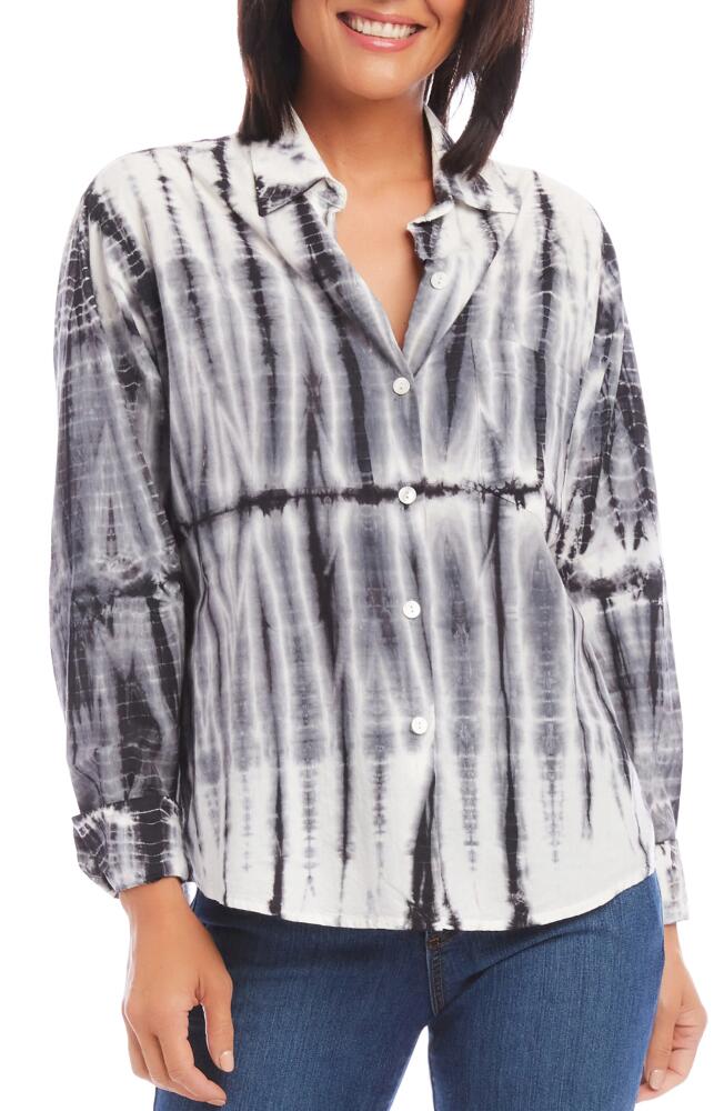 Karen Kane Tie Dye Cotton Lawn Button-Up Shirt Cover