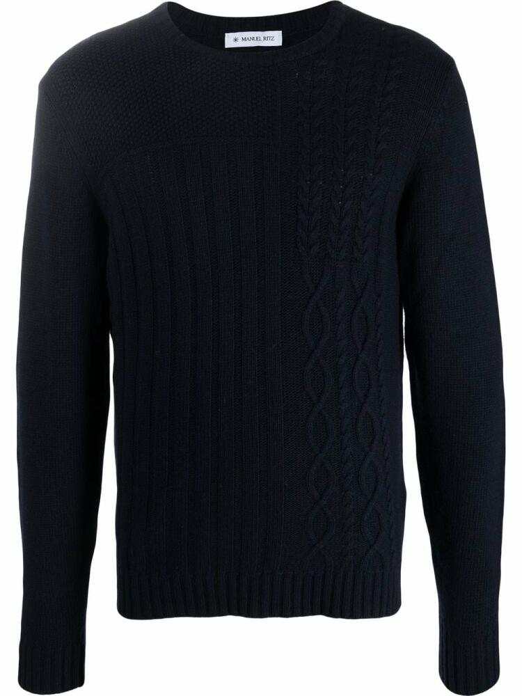 Manuel Ritz cable-knit jumper - Blue Cover