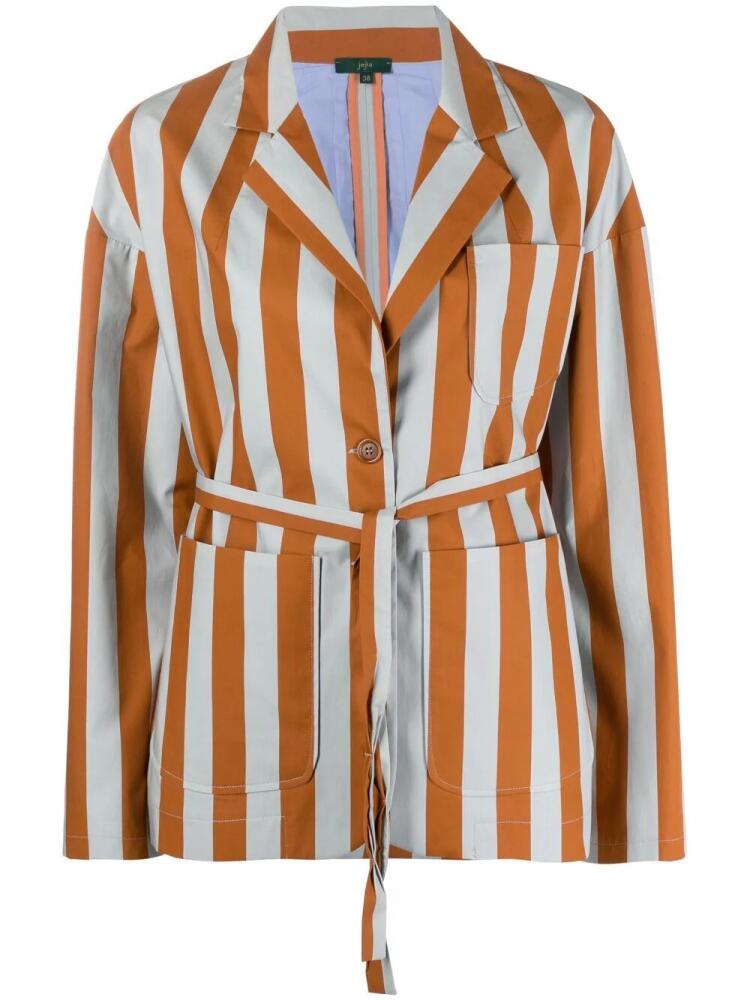 Jejia Camille striped cotton blazer - Orange Cover