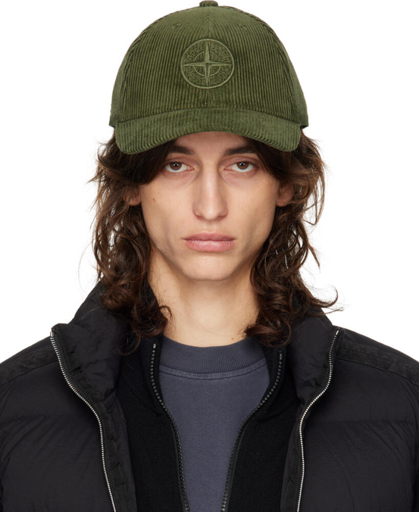 Stone Island Green Organic Cotton Corduroy 800 Cap Cover