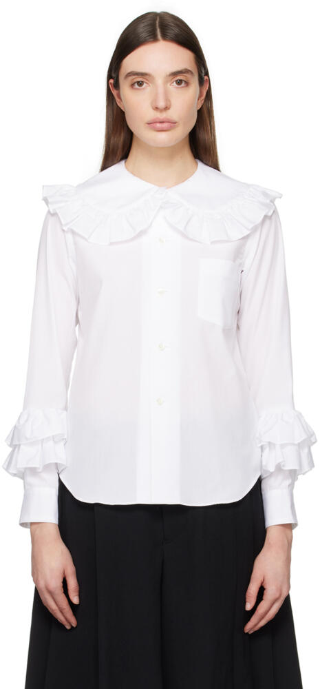 Comme des Garçons Girl White Peter Pan Collar Shirt Cover