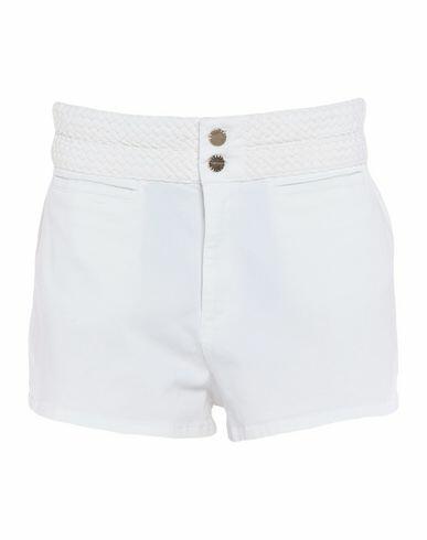 Twinset Woman Shorts & Bermuda Shorts White Cotton, Elastane Cover