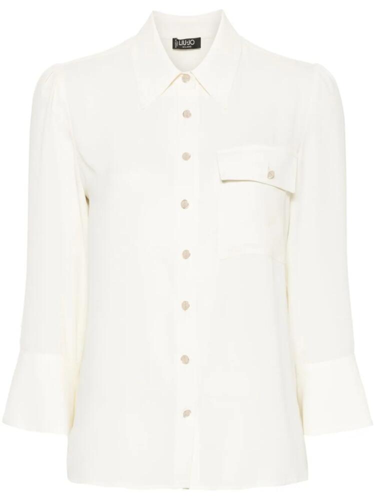 LIU JO georgette long-sleeved shirt - Neutrals Cover