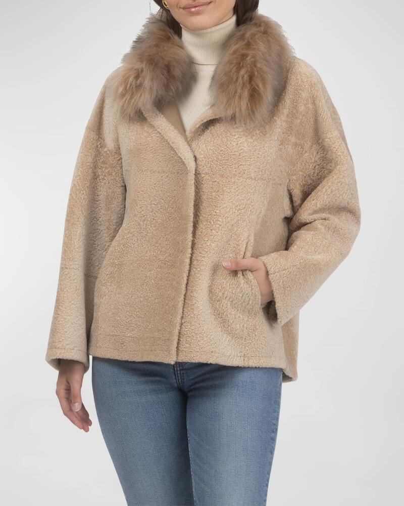 Gorski Reversible Lamb Shearling Jacket With Mongolian Lamb Shearling Collar Cover