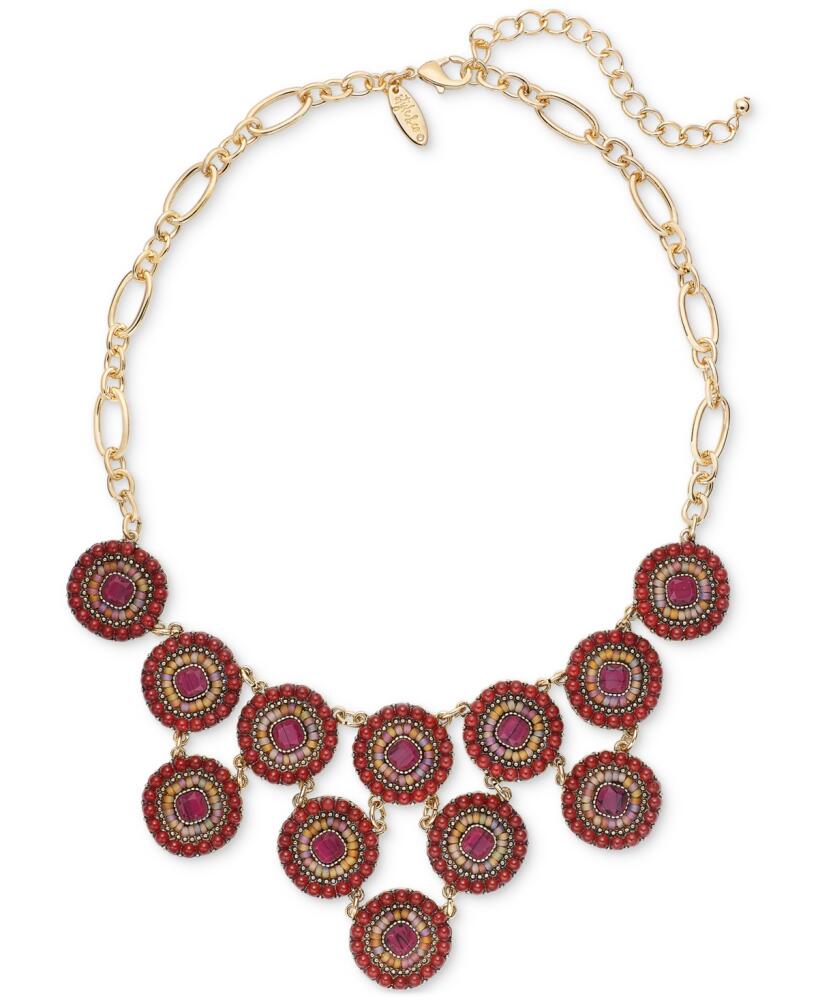 Style & Co Beaded Circle Statement Necklace, 17" + 3" extender, Created for Macy's - Purple Cover