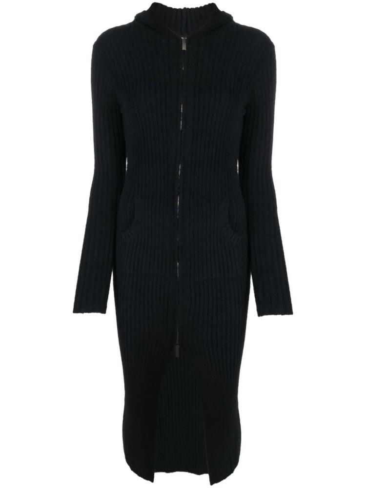 Blumarine zip-up ribbed midi dress - Black Cover