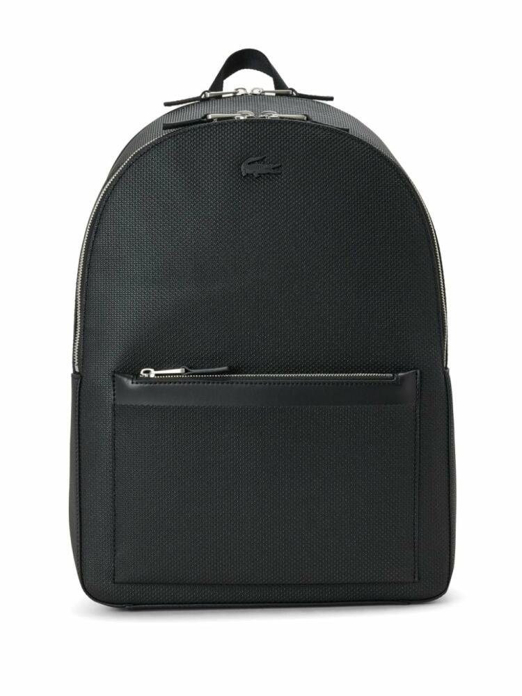 Lacoste Chantaco logo-embossed leather backpack - Black Cover