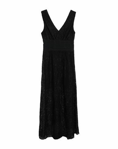 Carla G. Woman Maxi dress Black Polyamide, Viscose, Acetate, Silk Cover