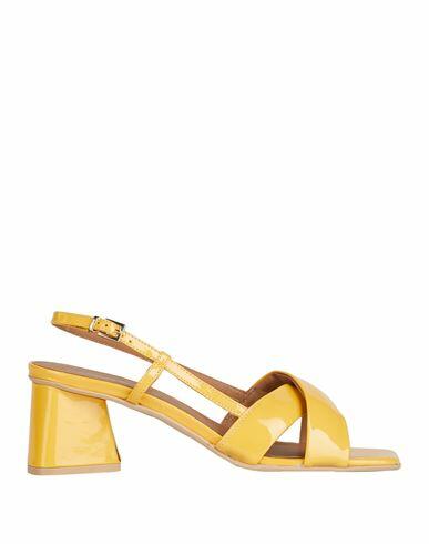 Carmens Woman Sandals Yellow Leather Cover