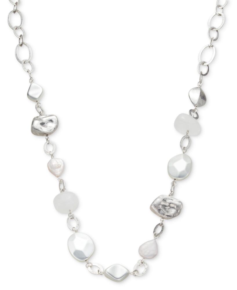 Style & Co Silver-Tone Mixed Bead Strand Necklace, 38" + 3" extender, Created for Macy's - Silver Cover