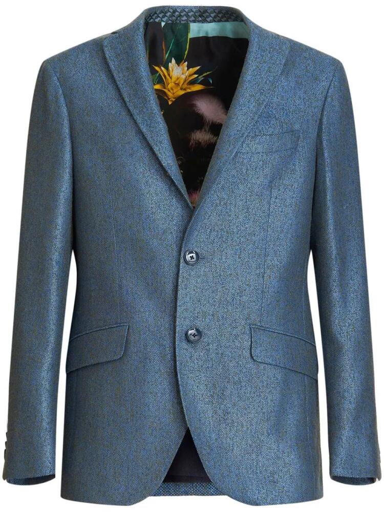 ETRO textured single-breasted blazer - Blue Cover