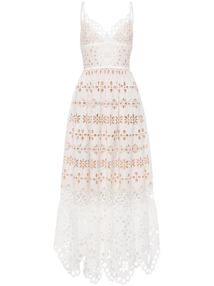 Elie Saab V-neck embroidered maxi dress - White Cover