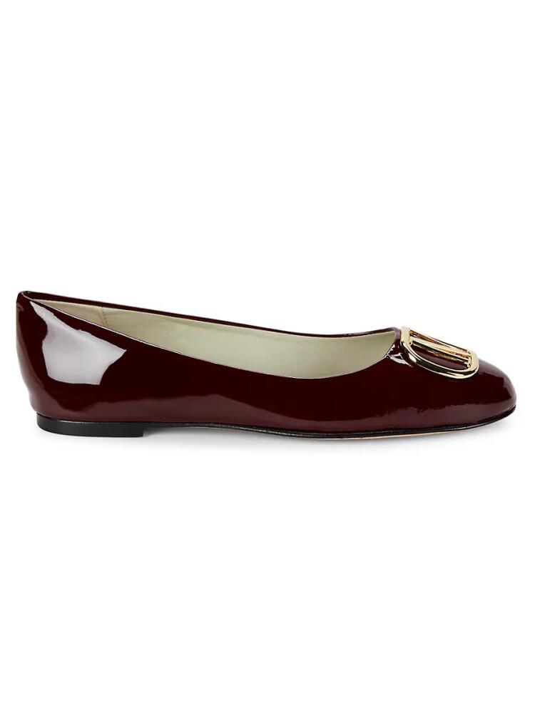 Bruno Magli Women's Mimi Patent Lerather Logo Flats - Bordo Patent Cover