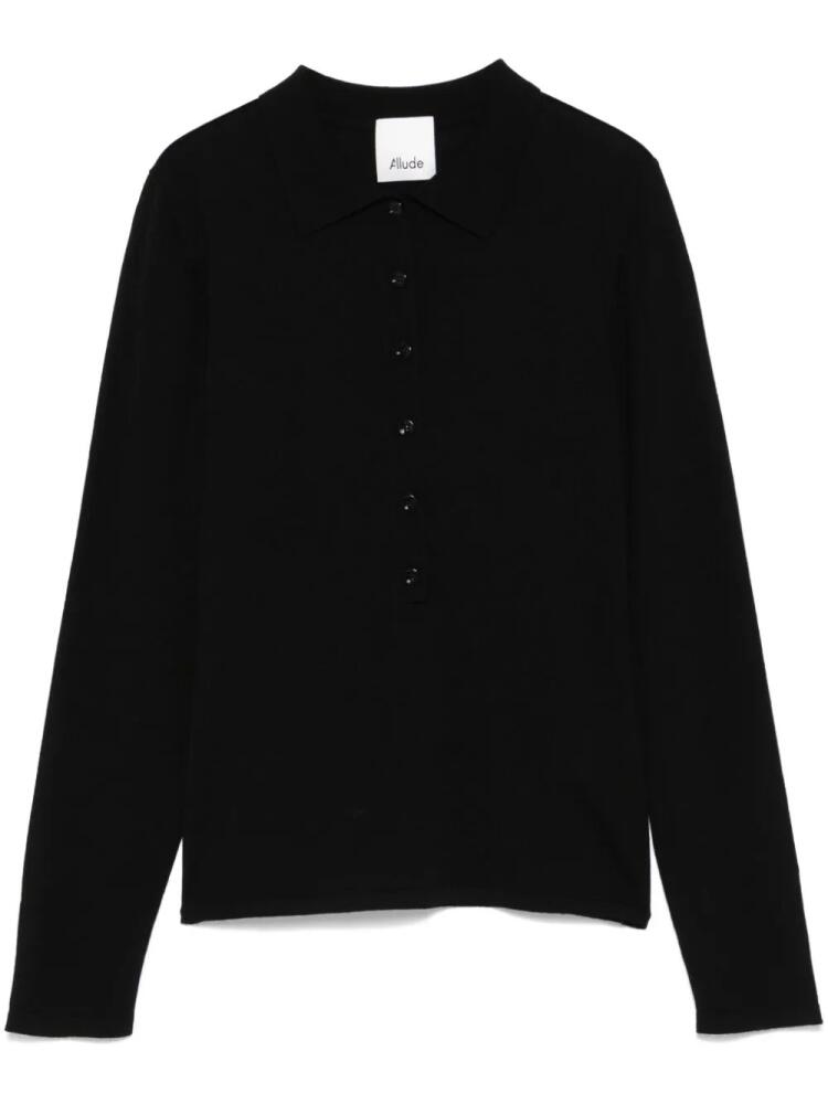 Allude wool polo top - Black Cover