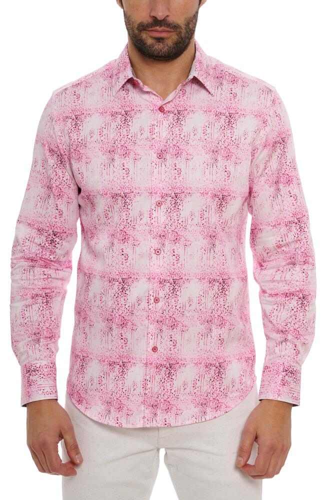 Robert Graham Dreamweaver Classic Fit Print Cotton Button-Up Shirt in Pink Cover