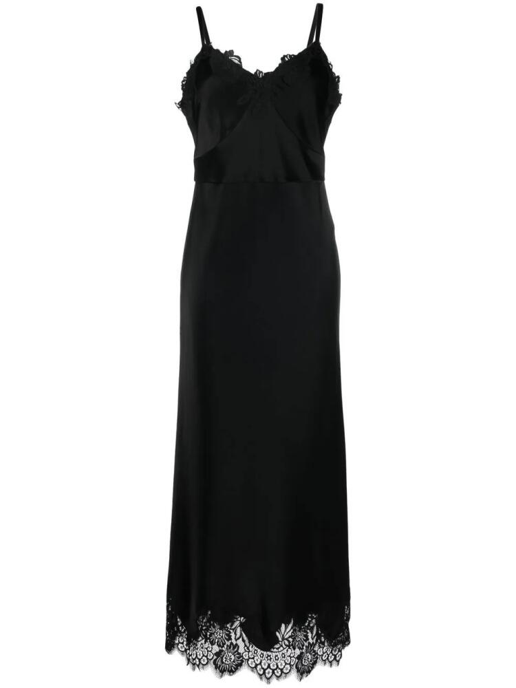 Polo Ralph Lauren lace-trimmed satin dress - Black Cover