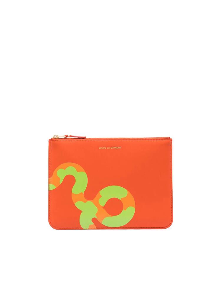 Comme Des Garçons Wallet snake-print card holder - Orange Cover