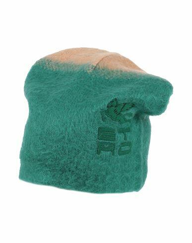 Etro Man Hat Green Acrylic, Polyamide, Virgin Wool, Mohair wool, Polyester Cover