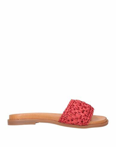 Divine Follie Woman Sandals Brick red Synthetic raffia Cover